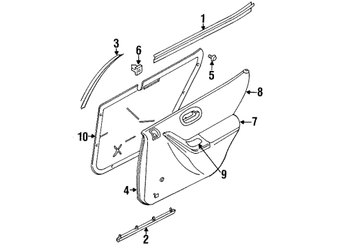 2000 Dodge Stratus Interior Trim - Rear Door WEATHERSTRIP-Rear Door SILL Secondary Diagram for 4646968AB