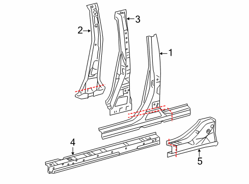2012 Toyota Camry Center Pillar & Rocker Rocker Reinforcement Diagram for 61306-06903
