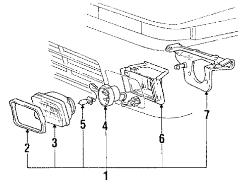 1990 Toyota Supra Fog Lamps Fog Lamp Assembly Diagram for 81220-14131