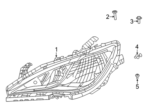 2021 Chrysler Voyager Headlamp Components Part Diagram for 68428558AC