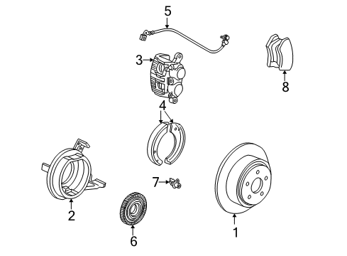 2002 Lincoln Blackwood Parking Brake Front Cable Diagram for 5L3Z-2783-A