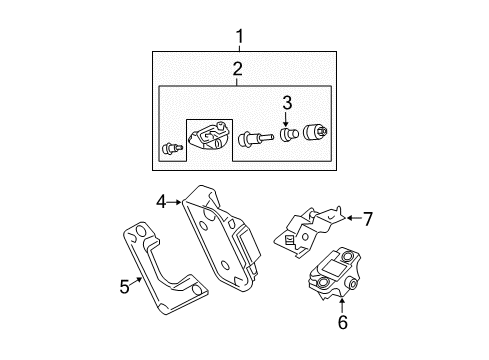 2008 Acura TL Tire Pressure Monitoring Bracket Assembly, Tpms Initiator Diagram for 39361-SEP-A00