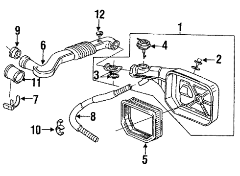 1990 Honda Prelude Filters Case Assy., Air Cleaner Diagram for 17240-PK1-A00