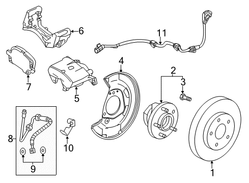 2015 Cadillac ELR Anti-Lock Brakes Brake Hose Diagram for 23364776