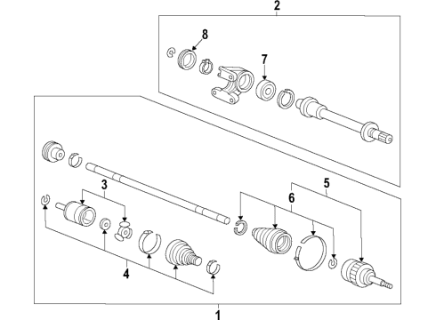 2019 Acura RDX Front Axle Shafts & Joints, Drive Axles SET Diagram for 44014-TJB-307