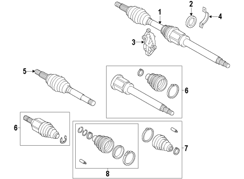 2016 Ford Transit Connect Front Axle Shafts & Joints, Drive Axles Axle Assembly Diagram for FV6Z-3B436-AS