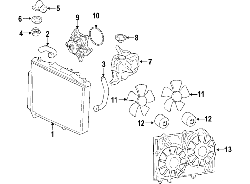 2007 Buick Lucerne Cooling System, Radiator, Water Pump, Cooling Fan Water Pump Diagram for 12583033