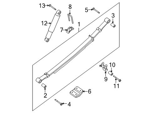 2010 Nissan Titan Rear Suspension Spring Assy-Leaf, Rear Diagram for 55020-ZR42B