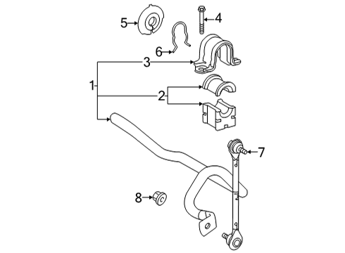 2022 Lexus NX250 Stabilizer Bar & Components - Front BAR SUB-ASSY, FR STA Diagram for 48804-78010