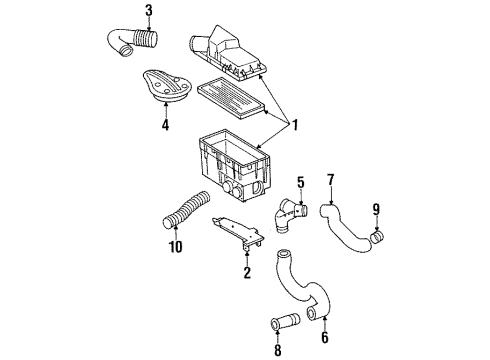 1988 Eagle Premier Air Inlet Filter-Air Diagram for 5014664AA