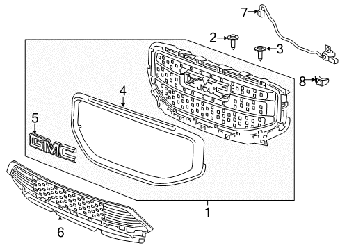 2018 GMC Acadia Parking Aid Emblem Diagram for 23456058