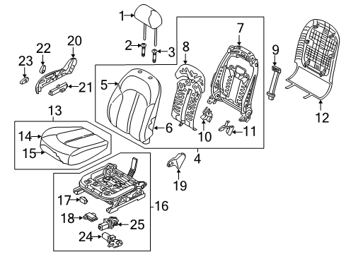 2020 Kia Optima Passenger Seat Components Pad U Diagram for 88200D5520H2B