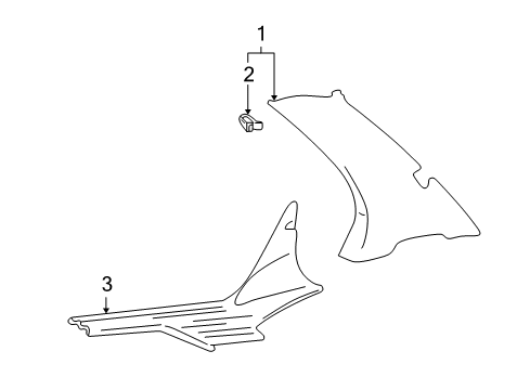 2001 Hyundai XG300 Interior Trim - Quarter Panels Trim Assembly-Rear Pillar LH Diagram for 85850-39100-CI