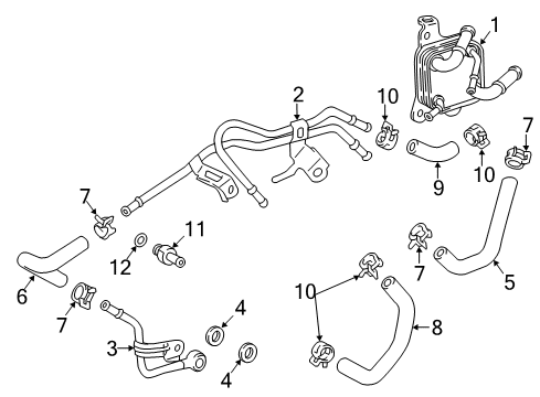 2019 Toyota Camry Oil Cooler Oil Cooler Tube Diagram for 32907-06060