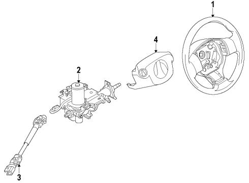 2014 Nissan Versa Steering Column & Wheel, Steering Gear & Linkage Column Assy-Steering, Upper Diagram for 48810-9MD0B