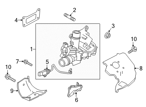 2016 Infiniti Q50 Turbocharger INSULATOR-Heat, Turbine Housing Diagram for 14450-5CA0A