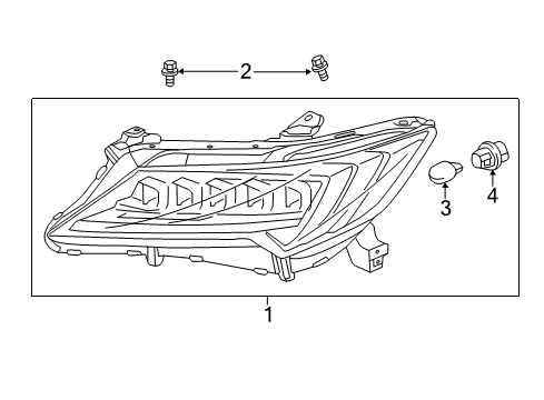 2018 Acura ILX Bulbs Left Headlight Diagram for 33150-TX6-A51