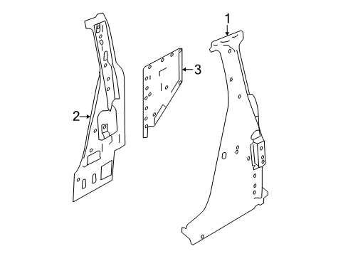 2021 INFINITI Q60 Lock Pillar Pillar-Center, Inner LH Diagram for 76531-5CA0A