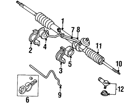 1997 Ford Escort Steering Column & Wheel, Steering Gear & Linkage Gear Assembly Insulator Diagram for F7CZ-3C716-BA