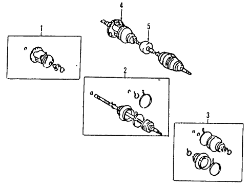 1988 Toyota MR2 Rear Axle, Axle Shafts & Joints, Drive Axles Outer CV Joint Diagram for 43470-19175