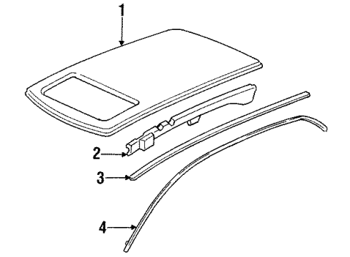 1995 Honda Accord Roof & Components Rail, L. Roof Side Diagram for 64611-SV5-A00ZZ
