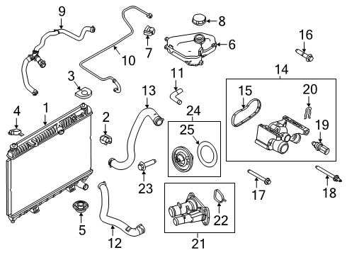2013 Ford Fiesta Powertrain Control Water Outlet Diagram for BE8Z-8K556-A