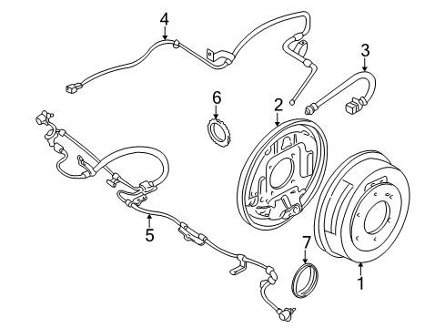 1998 Nissan Frontier Anti-Lock Brakes Plate Assy-Back, Rear Brake Rh Diagram for 44020-2S400