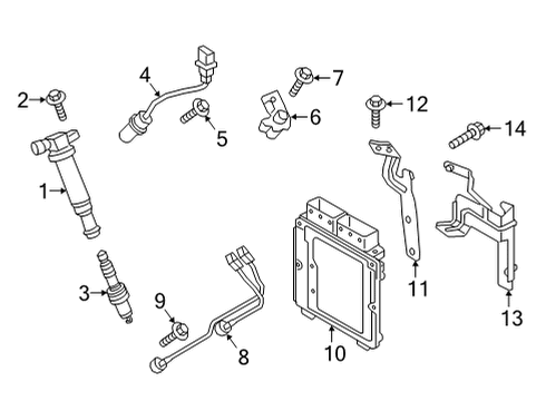 2021 Genesis G90 Ignition System Harness-Ignition Coil Diagram for 27312-3L005