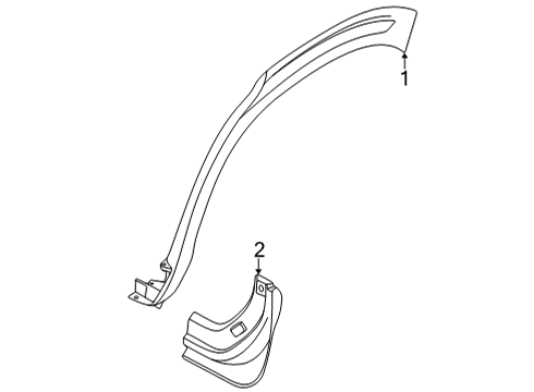 2022 Kia Seltos Exterior Trim - Quarter Panel Clip-Waist Line MOUL Diagram for 87715B4000