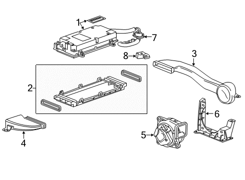 2015 Cadillac ELR Controls - Instruments & Gauges Lower Tray Diagram for 22864083
