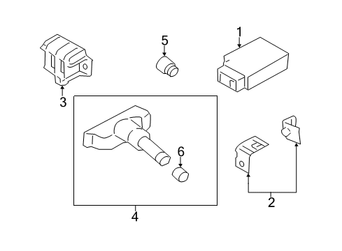 2013 Hyundai Equus Tire Pressure Monitoring Antenna Assembly-TPMS Diagram for 95800-3E300