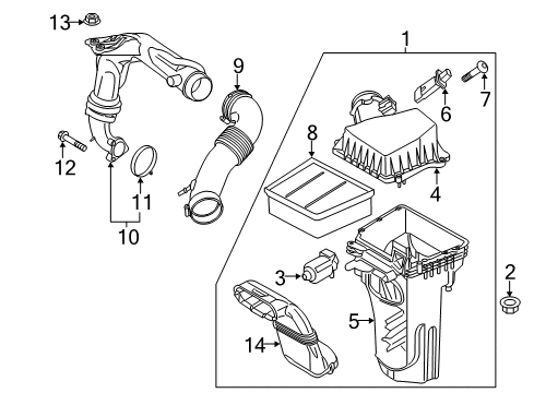 2019 Ford Fiesta Air Intake Air Duct Diagram for G2BZ-9C623-A