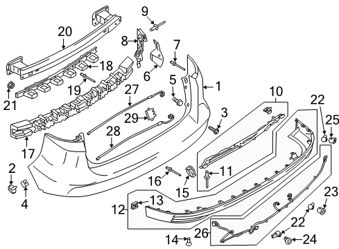 2015 Ford C-Max Lift Gate Valance Rivet Diagram for -N804343-S