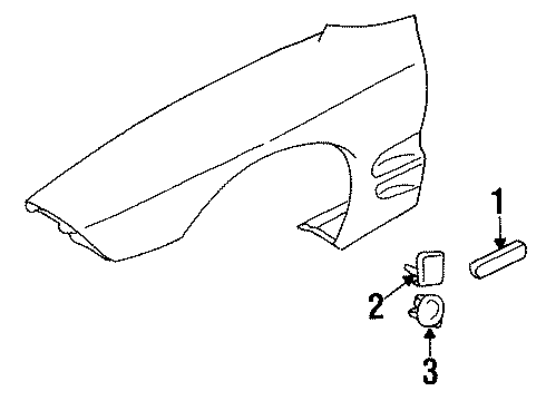 1999 Pontiac Firebird Exterior Trim - Fender Molding Asm-Front Fender Center Rear *Pewter Diagram for 10400717