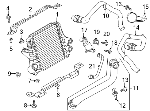 2017 Ford Expedition Intercooler Hose Diagram for DL3Z-9J478-B