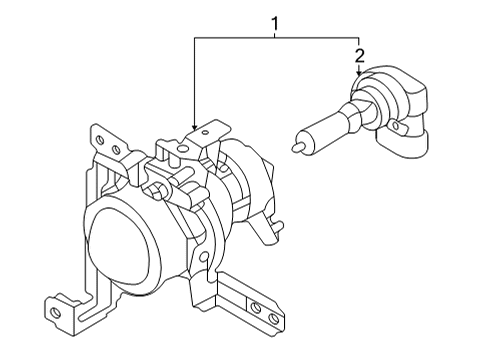 2022 Hyundai Kona Fog Lamps LAMP ASSY-FR FOG, LH Diagram for 92201-J9500