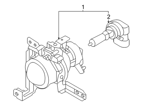 2022 Hyundai Kona Fog Lamps LAMP ASSY-FR FOG, RH Diagram for 92202-J9500