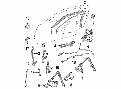 1985 Pontiac Grand Am Door Glass & Hardware, Lock & Hardware Switch Asm, Dr Ajar Indicator Diagram for 20629373