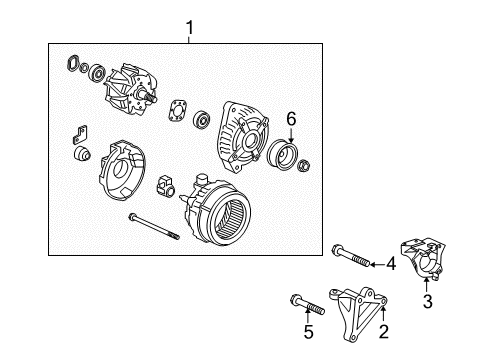 2013 Acura TSX Alternator Alternator, Core Id (104210-5890 9764219-589) (Reman) (Denso) Diagram for 06311-R40-505RM