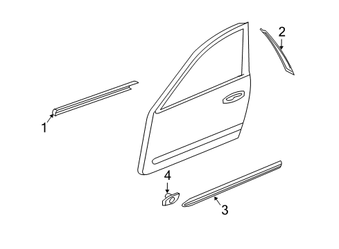 2009 Infiniti M45 Exterior Trim - Front Door MOULDING - Front Door, RH Diagram for 80870-EJ81A