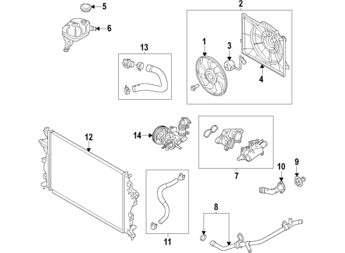 2021 Hyundai Elantra Cooling System, Radiator, Water Pump, Cooling Fan BLOWER ASSY Diagram for 25380-BY100