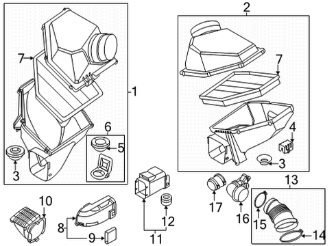 2020 BMW M8 Gran Coupe Filters Intake Duct Diagram for 13717852378