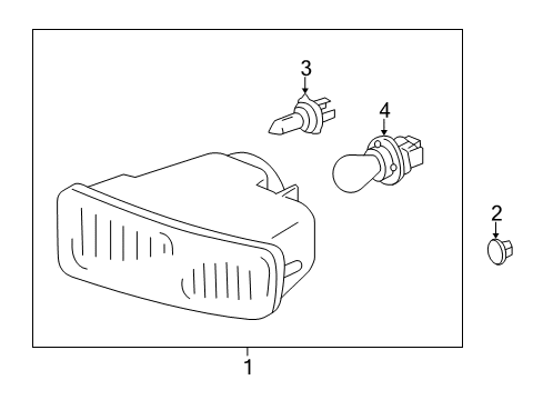 2003 Lexus LX470 Fog Lamps Unit, Front Fog And Turn Signal Lamp, RH Diagram for 81039-60040