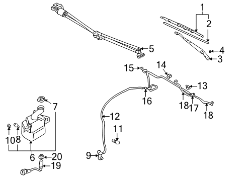 2003 Dodge Stratus Wiper & Washer Components Pump-Washer, Windshield Diagram for 5103452AA