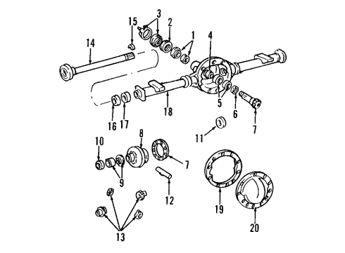 2009 Hummer H3 Rear Axle, Differential, Propeller Shaft Rear Axle Diagram for 93356453