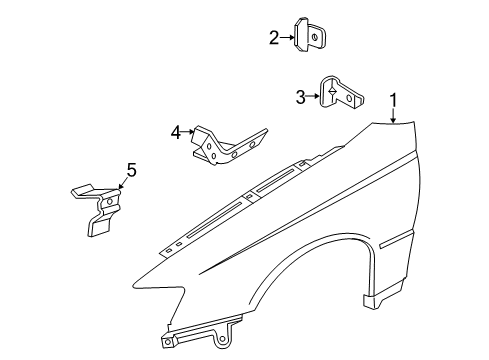 2005 Pontiac GTO Fender & Components Liner-Front Wheelhouse Diagram for 92081645