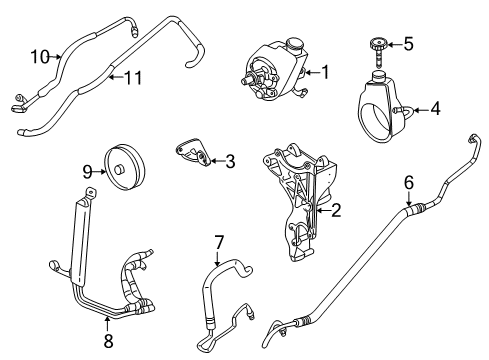 2006 GMC Yukon XL 2500 P/S Pump & Hoses, Steering Gear & Linkage Bracket Diagram for 12554030