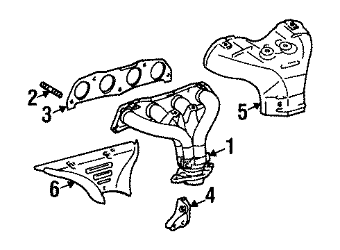 2001 Chevrolet Prizm Exhaust Manifold Engine Exhaust Manifold Diagram for 94858430