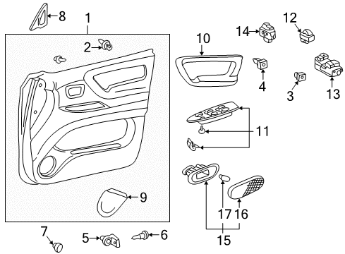 1998 Lexus LX470 Front Door Lock Switch Diagram for 84930-06011