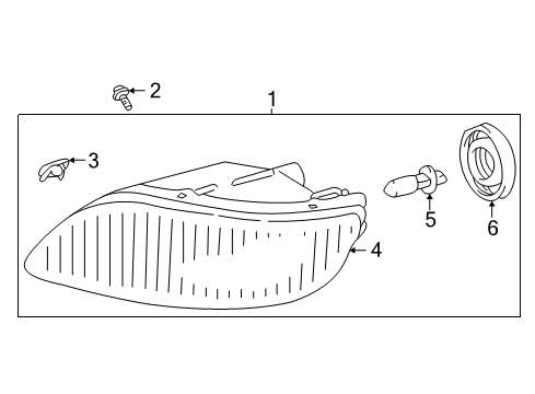 2004 Toyota Avalon Bulbs Lens & Housing Diagram for 81211-07010